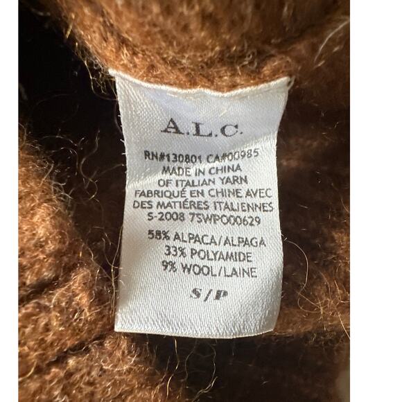 A.L.C Hayes Sweater Alpaca Blend Colorblock Cropped Sweater Size Small - Picture 6 of 6
